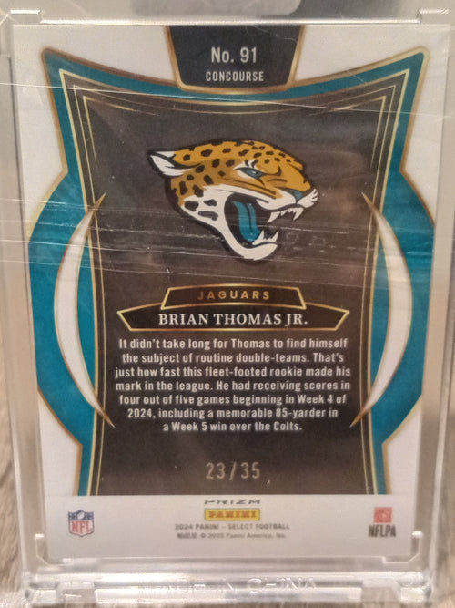 Brian Thomas Jr. (RC) • Blue/Orange Flash Prizm Concourse Serial#23/35 • 2024 Panini Select Football