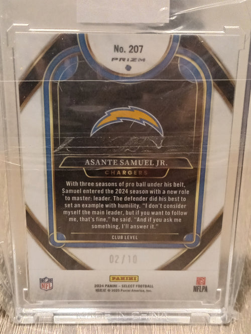 Asante Samuel Jr. • Gold Flash Prizm Club Level Serial#02/10 • 2024 Panini Select Football