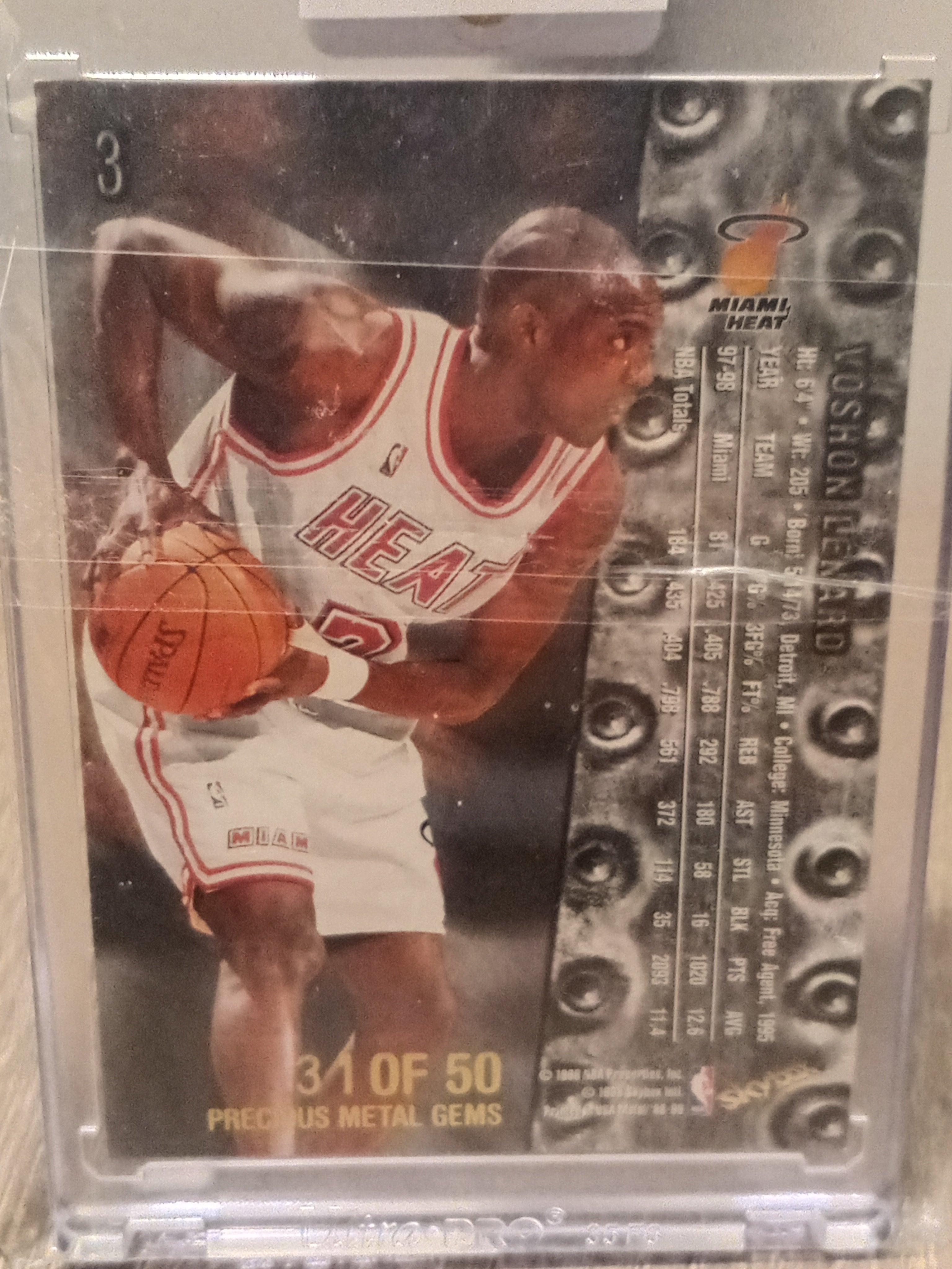 Voshon Lenard • Precious Metal Gems Serial#31/50 • 1998 Skybox Metal Universe Basketball