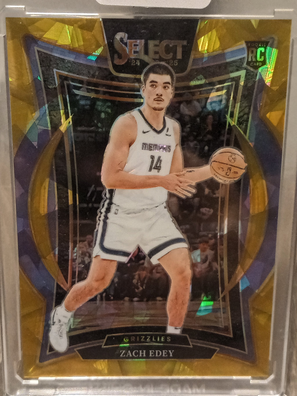 Zach Edey (RC) • Gold Ice Prizm Concourse Serial#09/10 • 2024-25 Panini Select Basketball