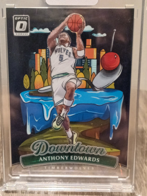 Anthony Edwards • Downtown Purple Lazer Prizm • 2024-25 Donruss Optic Basketball