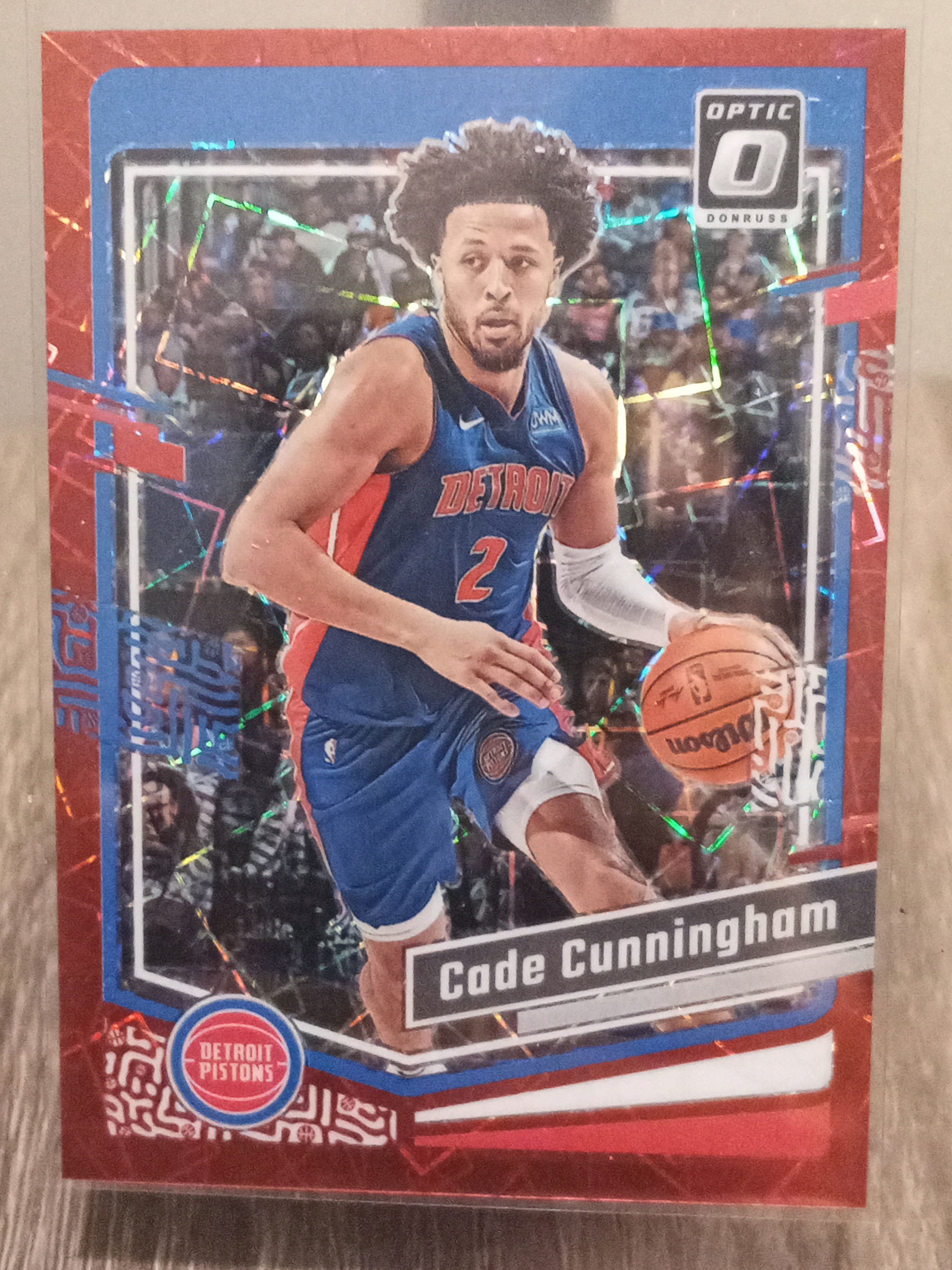 Cade Cunningham • Red Velocity Serial#047/299 (Secondary Color Match) • 2023-24 Donruss Optic Basketball