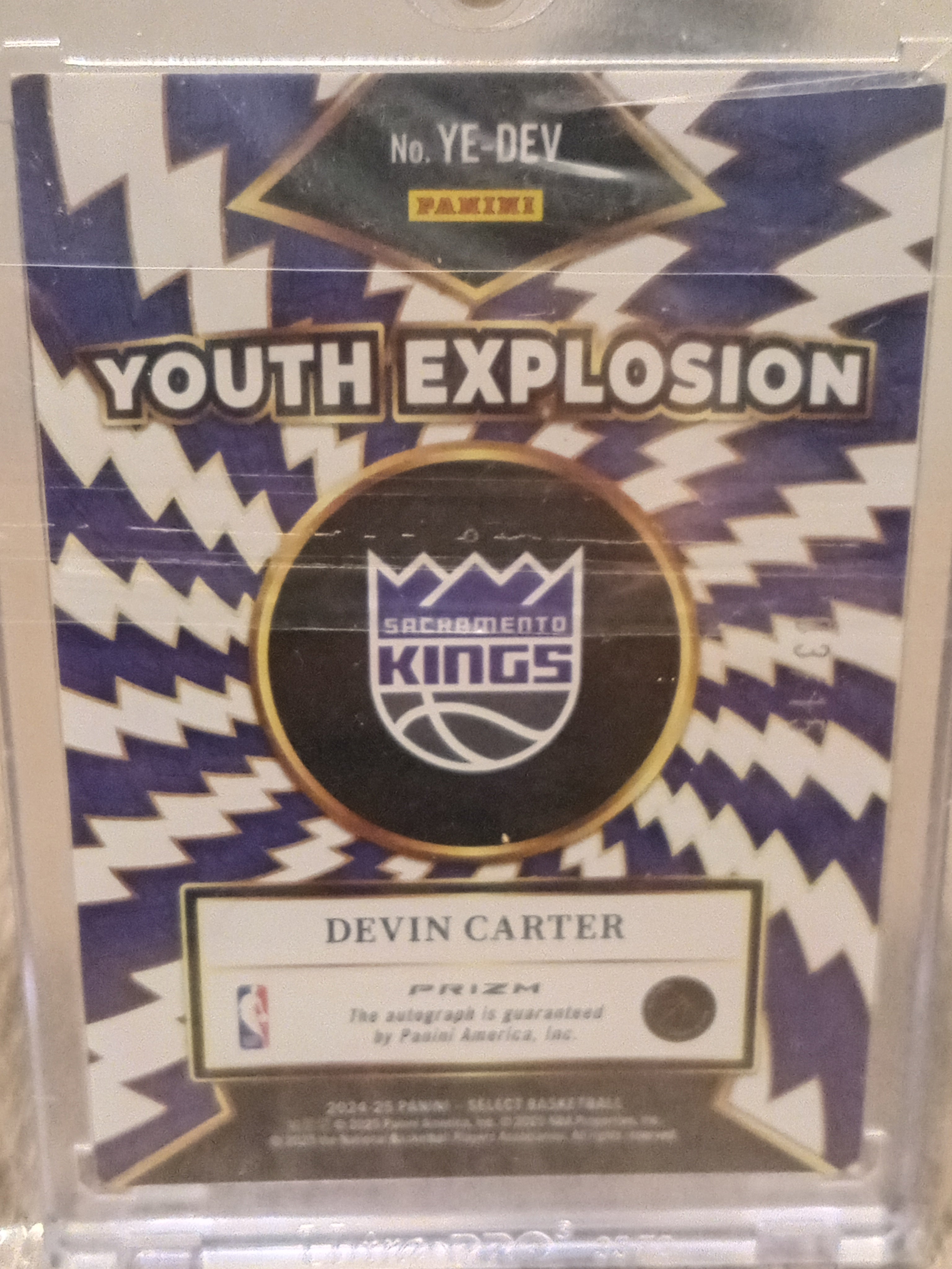 Devin Carter (RC) • Youth Explosion Tectonic Prizm Autograph Serial#03/15 • 2024-25 Panini Select Basketball