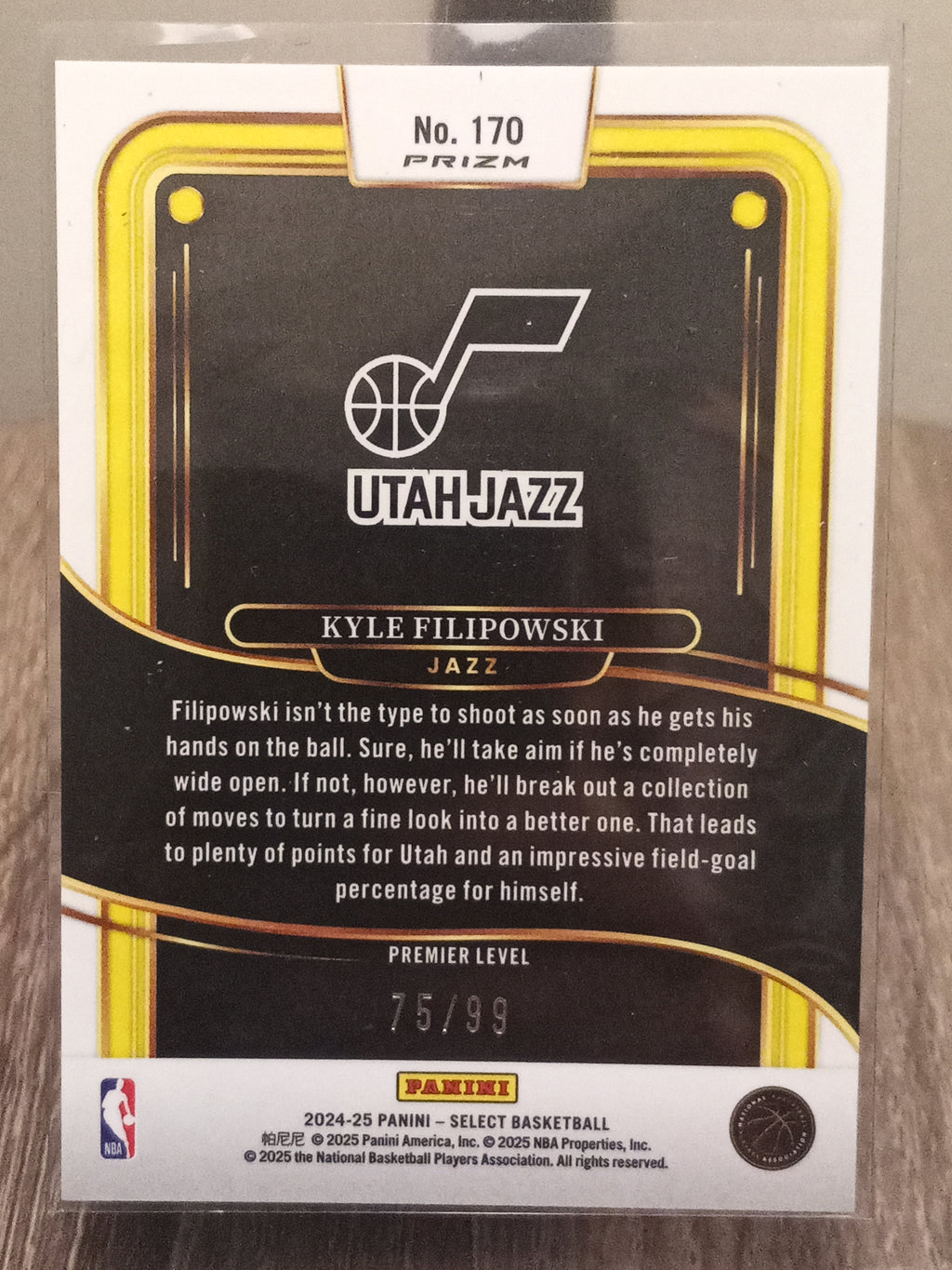 Kyle Filipowski (RC) • Blue Tectonic Prizm Premier Level Serial#75/99 • 2024-25 Panini Select Basketball