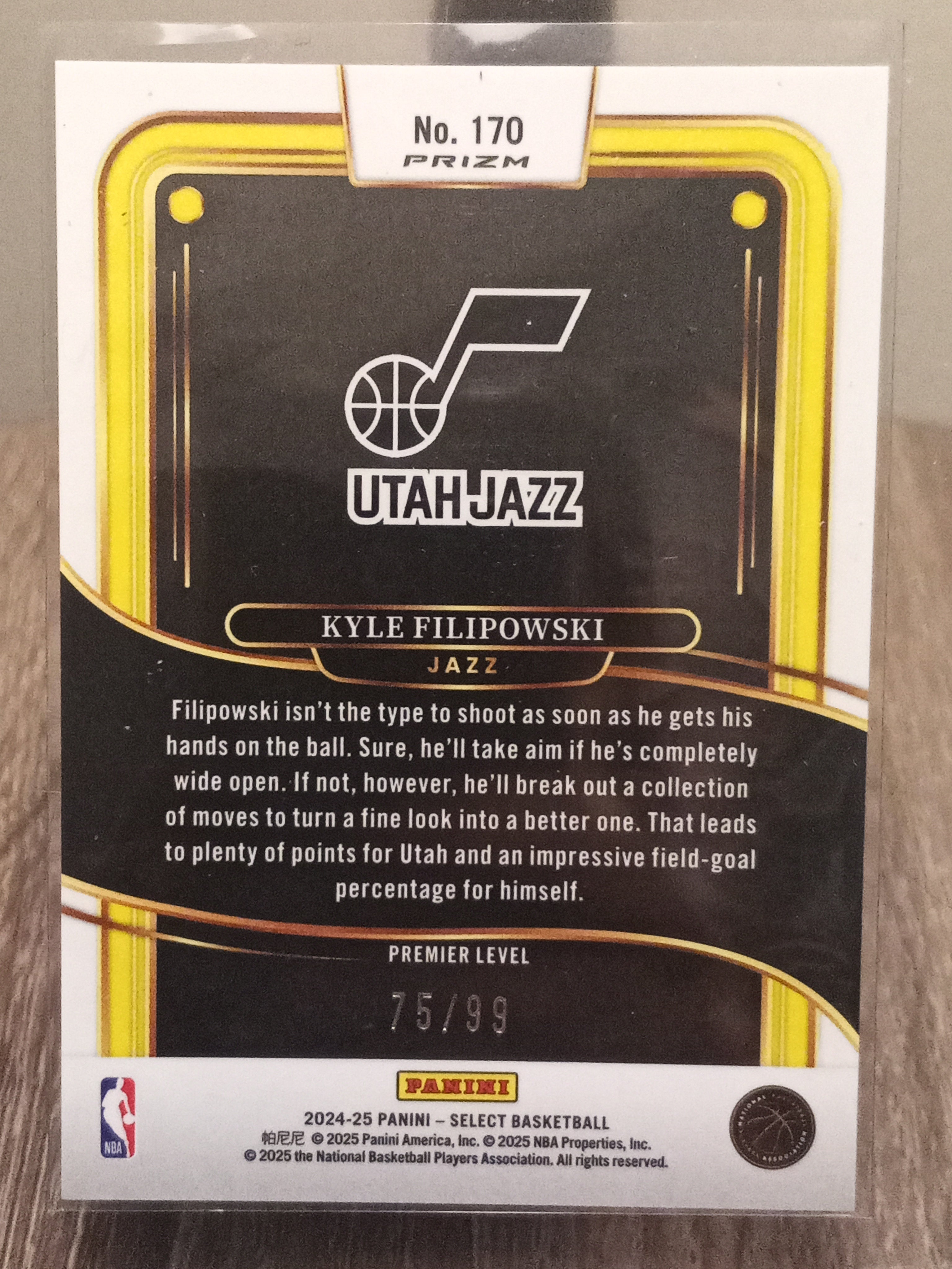 Kyle Filipowski (RC) • Blue Tectonic Prizm Premier Level Serial#75/99 • 2024-25 Panini Select Basketball