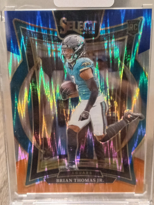 Brian Thomas Jr. (RC) • Blue/Orange Flash Prizm Concourse Serial#23/35 • 2024 Panini Select Football