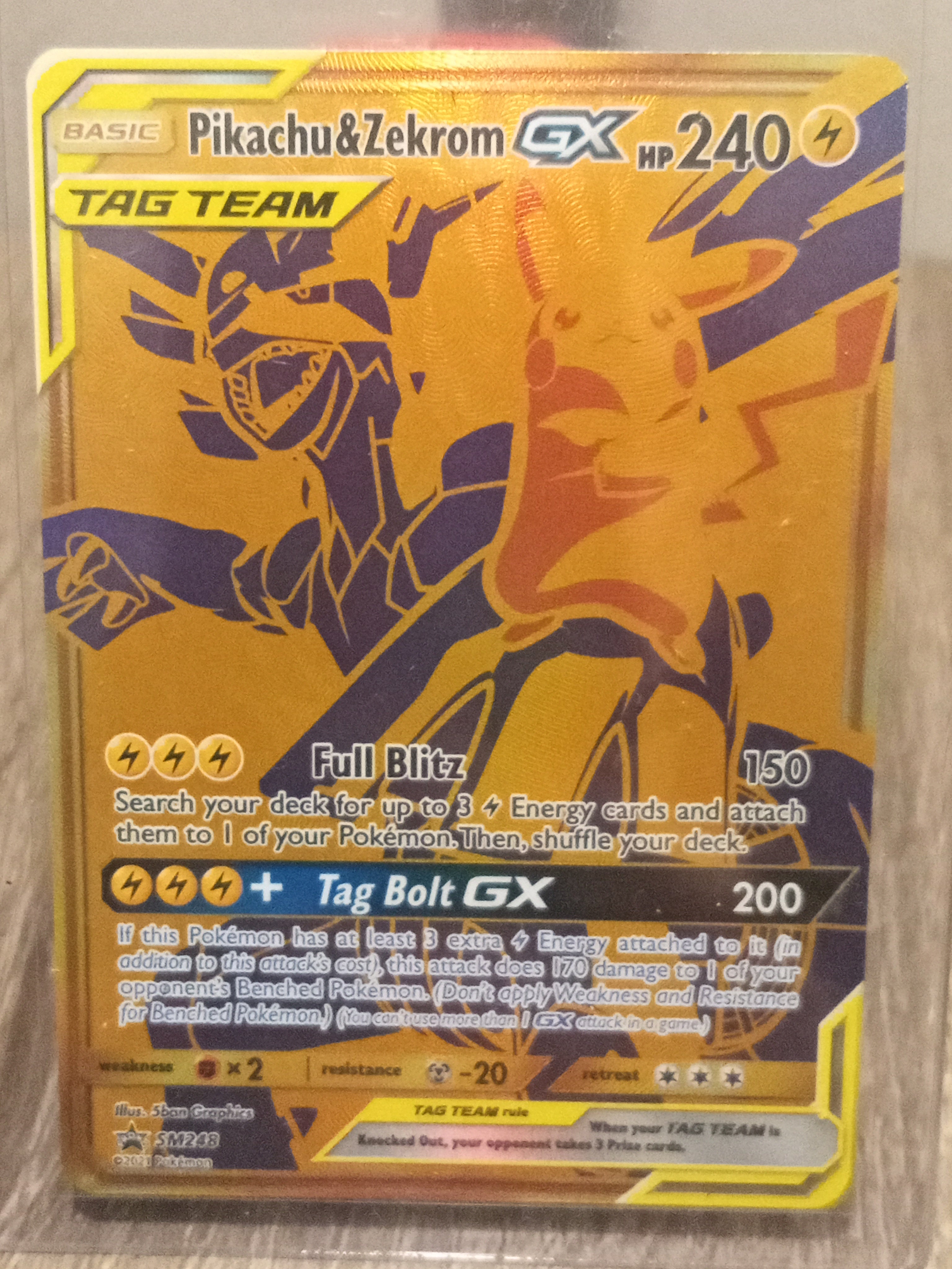 Pikachu & Zekrom GX SM248 • Gold Tag Team • Sun & Moon Black Star Promo