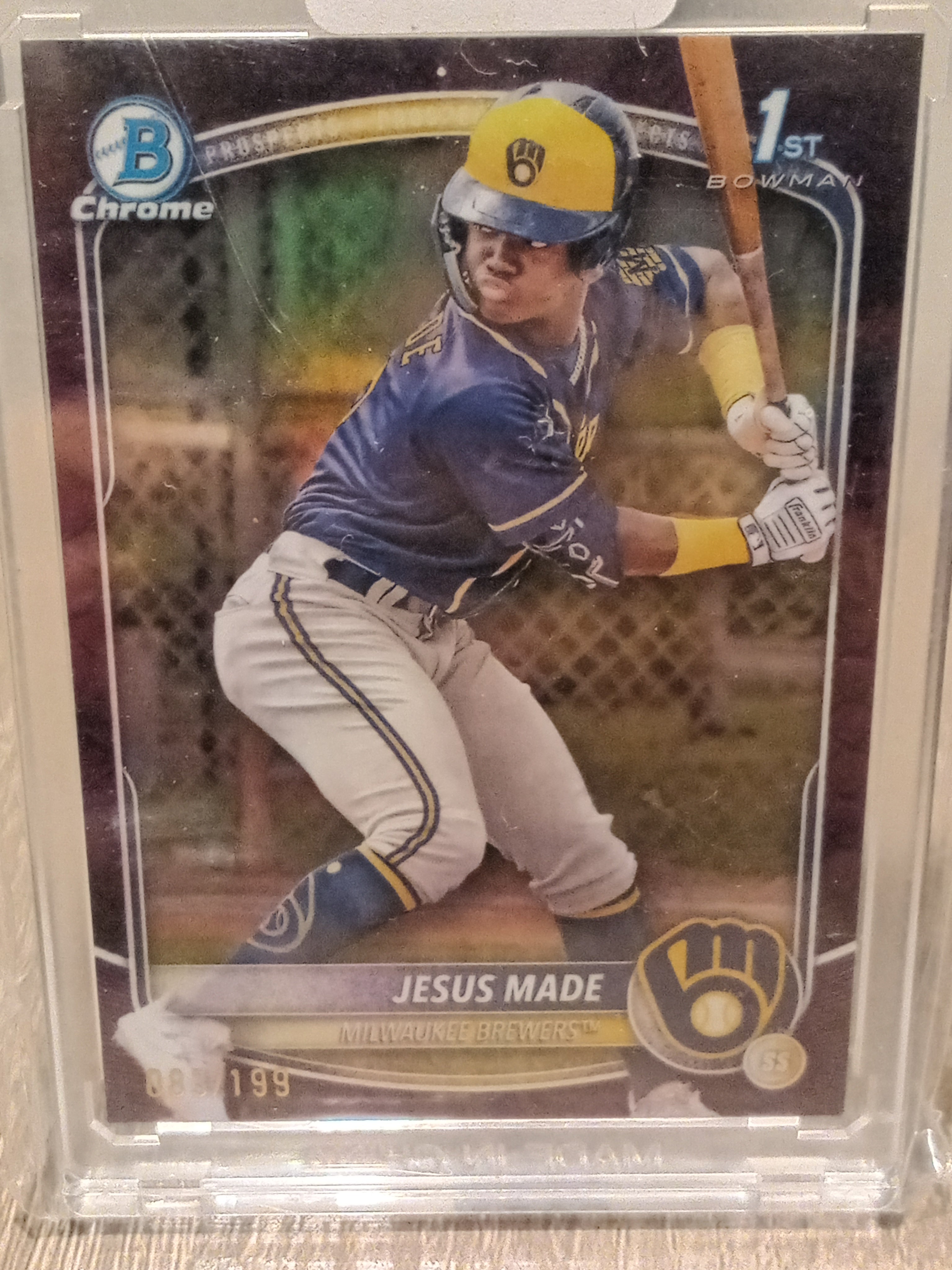 Jesus Made (1st Bowman) • Reptilian Fuchsia Refractor Serial#083/199 • 2025 Topps Bowman Baseball